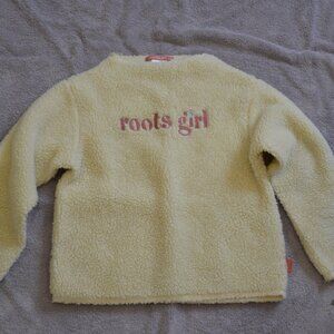 White fleece Roots Long sleeve top